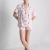 Pijamas cortos estilo boyfriend con estampado de ositos