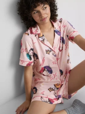 Pijamas cortos estilo boyfriend de K-pop «Demon Hunters»