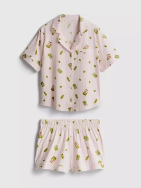 Pijamas cortos estilo boyfriend estampados