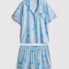 Pijamas cortos estilo boyfriend estampados