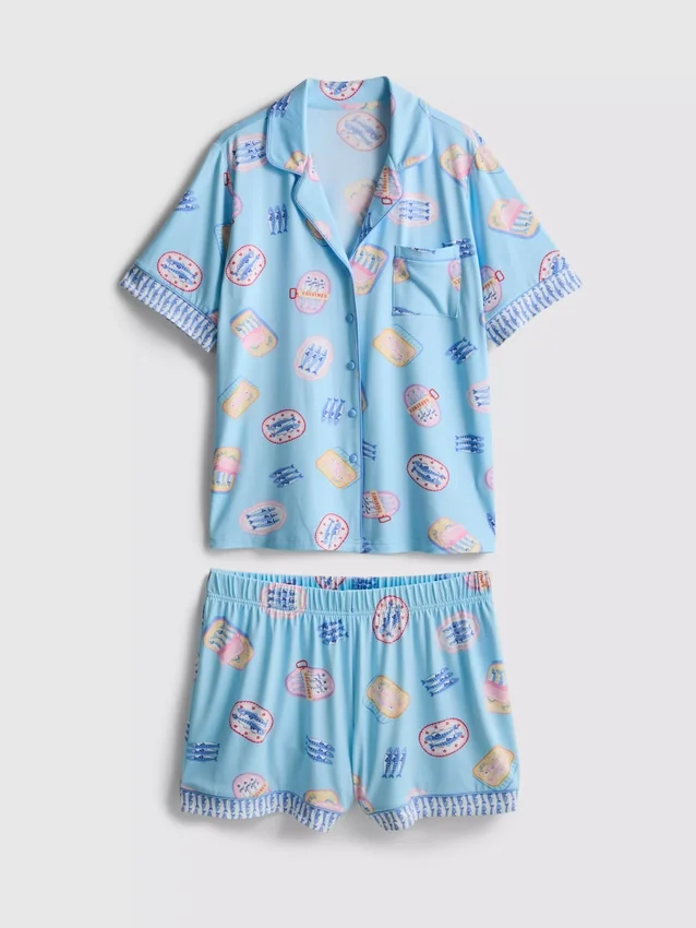 Pijamas cortos estilo boyfriend estampados