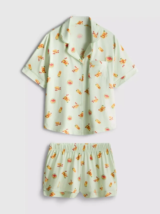 Pijamas cortos estilo boyfriend estampados
