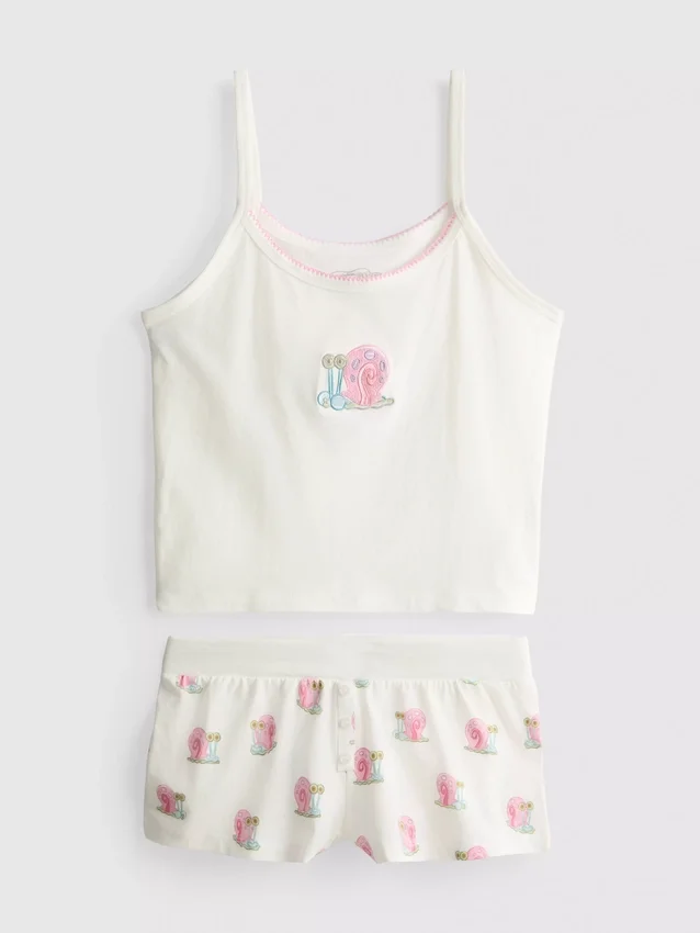 Pijamas cortos tipo camiseta sin mangas de Bob Esponja y Gary