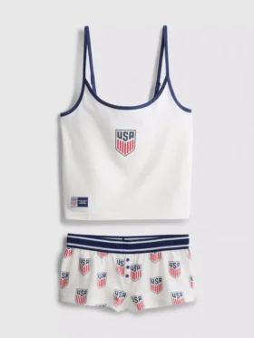 Pijamas cortos tipo camisola con alto contenido de algodón de EE. UU.