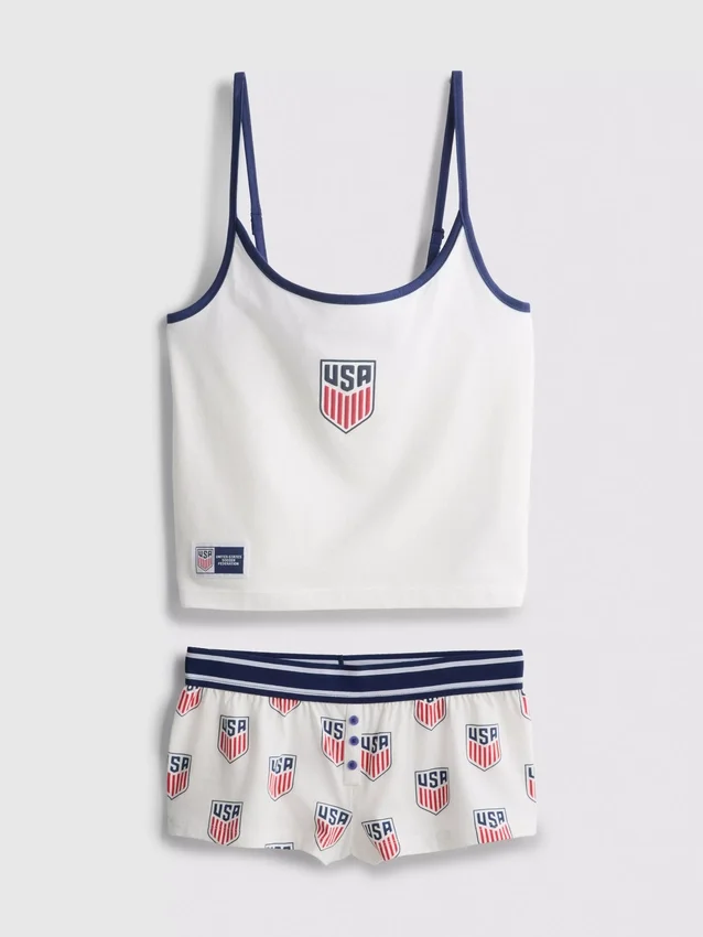 Pijamas cortos tipo camisola con alto contenido de algodón de EE. UU.