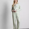 Pijamas de algodón a rayas estilo boyfriend