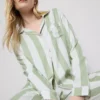Pijamas de algodón a rayas estilo boyfriend