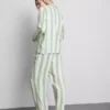 Pijamas de algodón a rayas estilo boyfriend