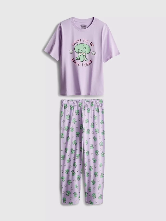 Pijamas de algodón con estampado de Bob Esponja