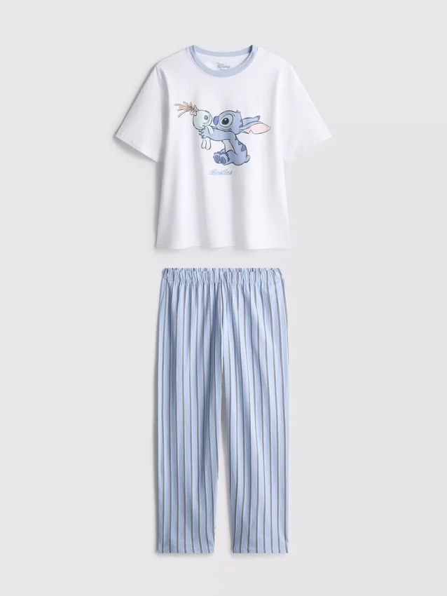 Pijamas de algodón con estampado de Stitch de Disney