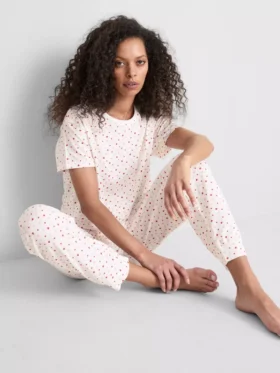 Pijamas de algodón estampados de pantalones cortos