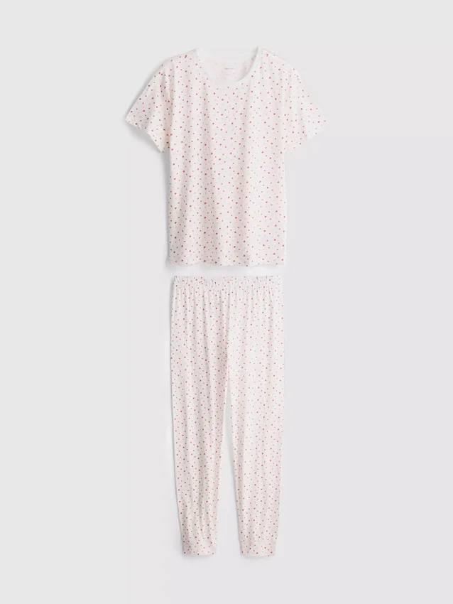 Pijamas de algodón estampados de pantalones cortos