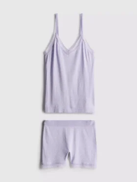 Pijamas de camisola y pantalones cortos sin costuras