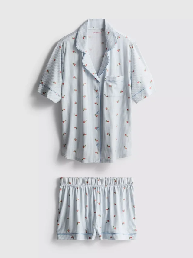 Pijamas de pantalones cortos estilo boyfriend estampados