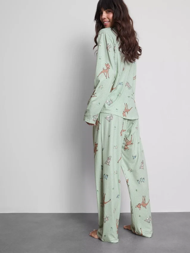 Pijamas estilo boyfriend a rayas de Bambi de Disney