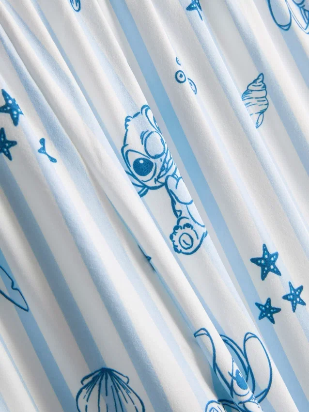 Pijamas estilo boyfriend a rayas de Stitch de Disney
