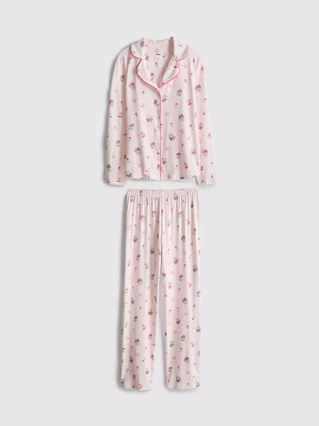 Pijamas estilo boyfriend con estampado de Minnie Mouse de Disney