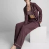 Pijamas estilo boyfriend de jersey con ribetes