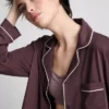Pijamas estilo boyfriend de jersey con ribetes