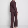 Pijamas estilo boyfriend de jersey con ribetes