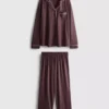 Pijamas estilo boyfriend de jersey con ribetes