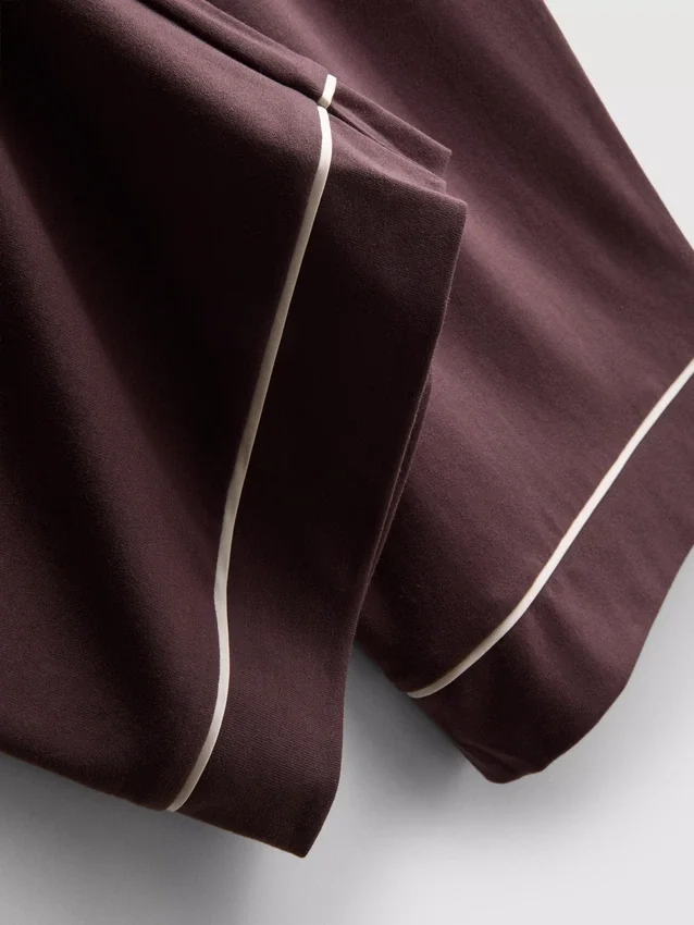 Pijamas estilo boyfriend de jersey con ribetes