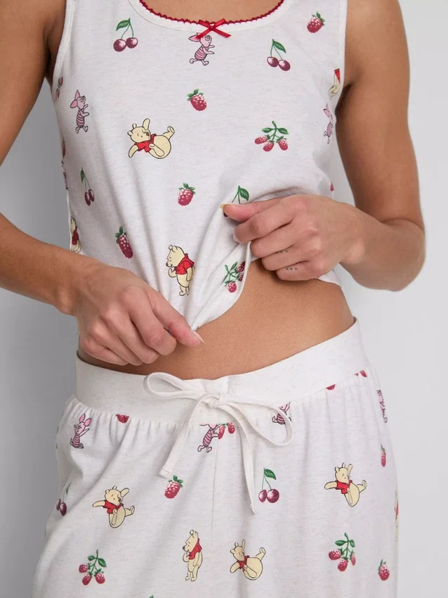 Pijamas sin mangas estampados de Winnie the Pooh de Disney, con alto contenido de algodón