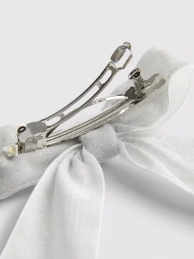 Pinza para el cabello con moño brillante