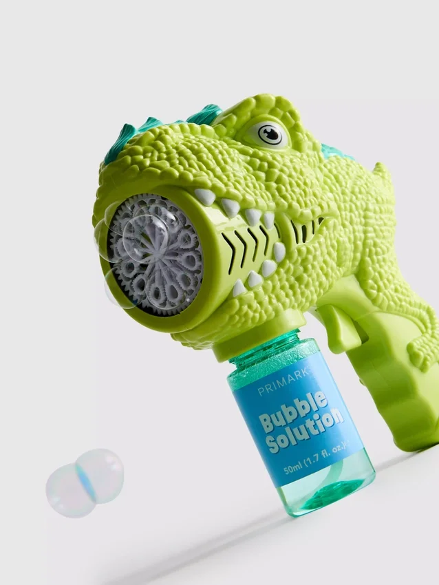 Pistola de burbujas de dinosaurios