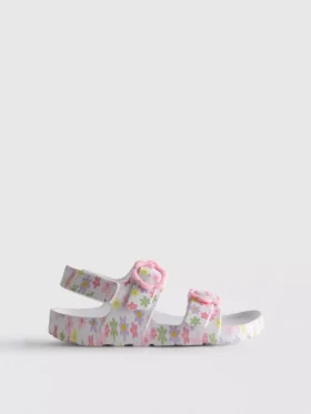 Sandalias con correa de doble hebilla estampadas