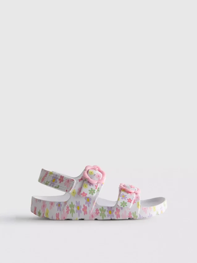 Sandalias con correa de doble hebilla estampadas