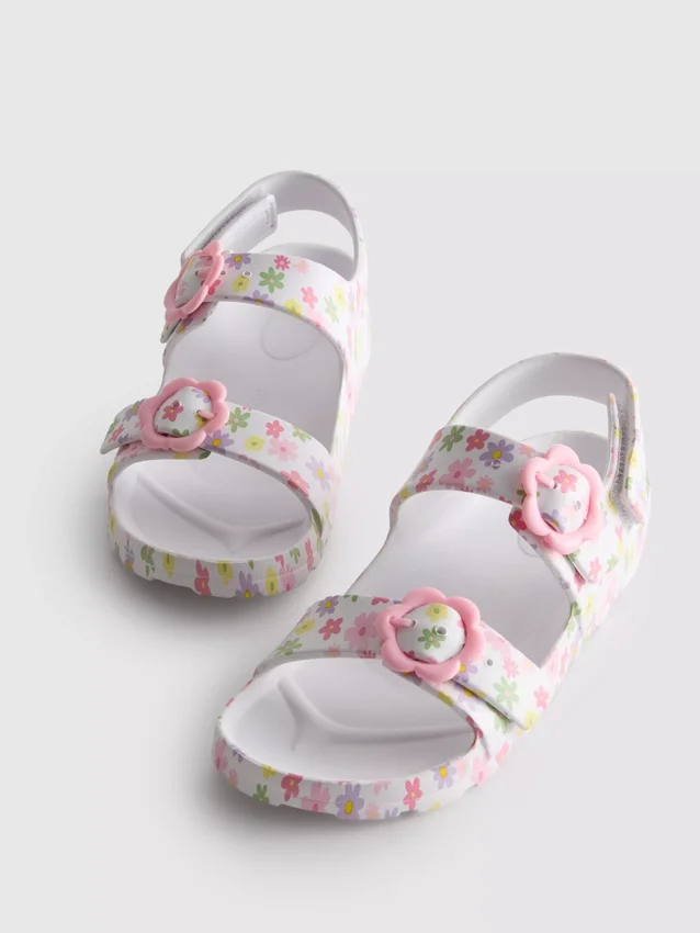 Sandalias con correa de doble hebilla estampadas