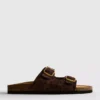 Sandalias con doble correa y plantilla, con estampado de leopardo