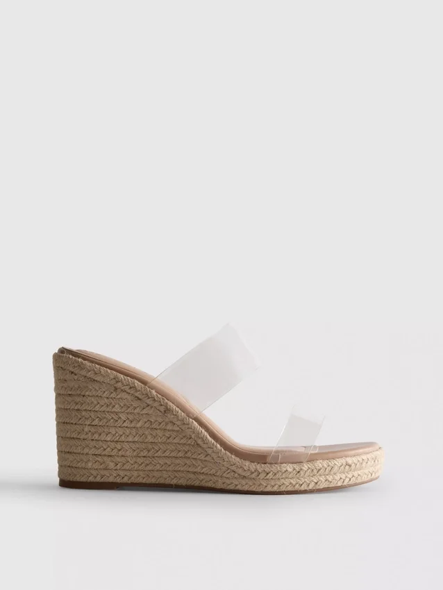 Sandalias con tacón de cuña de metacrilato