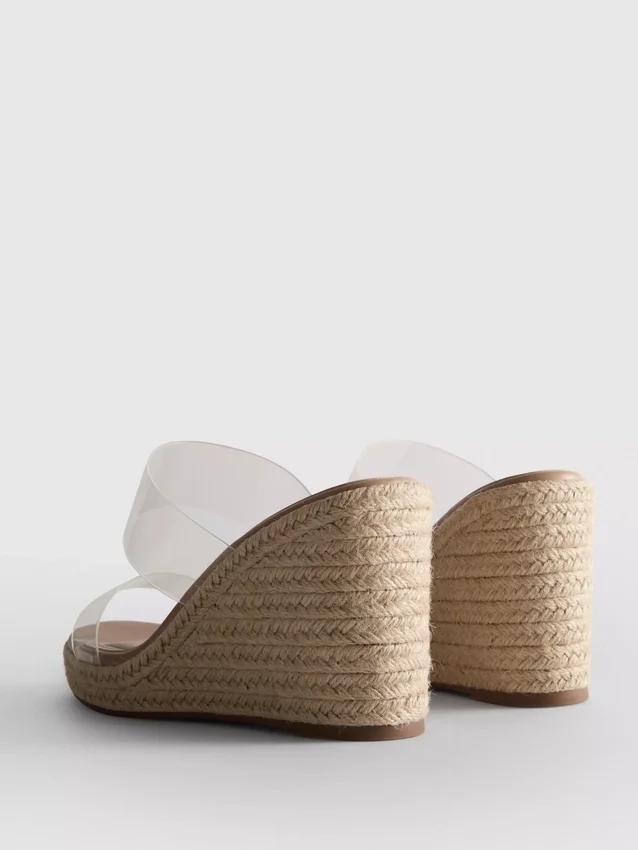 Sandalias con tacón de cuña de metacrilato