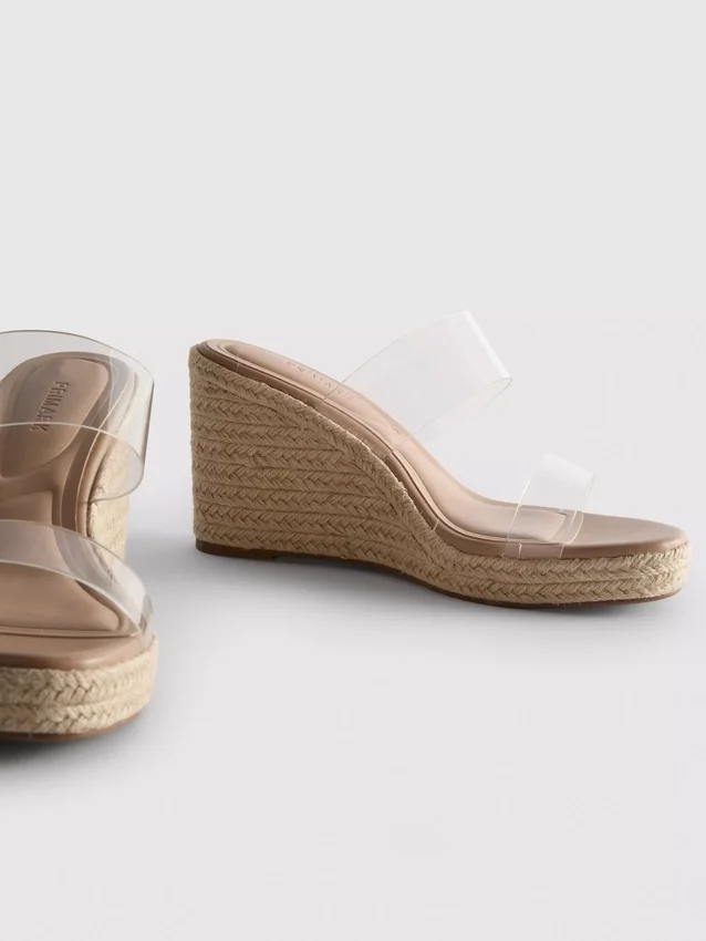 Sandalias con tacón de cuña de metacrilato