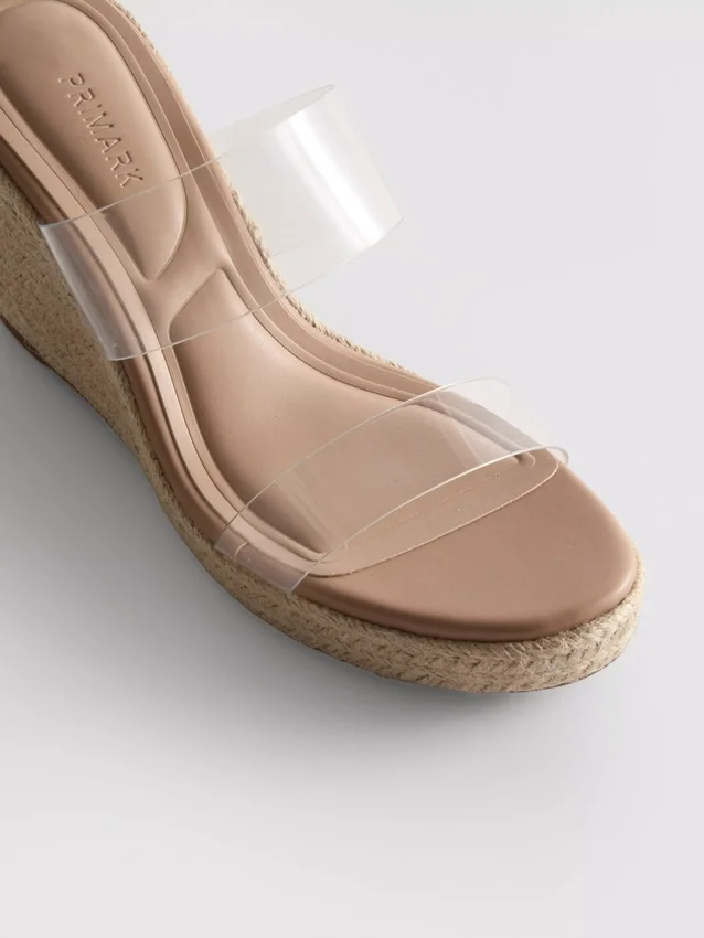 Sandalias con tacón de cuña de metacrilato