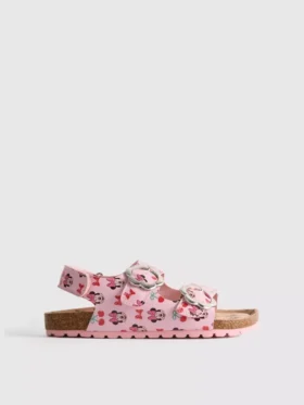 Sandalias de Disney con Minnie Mouse, correa trasera y doble hebilla