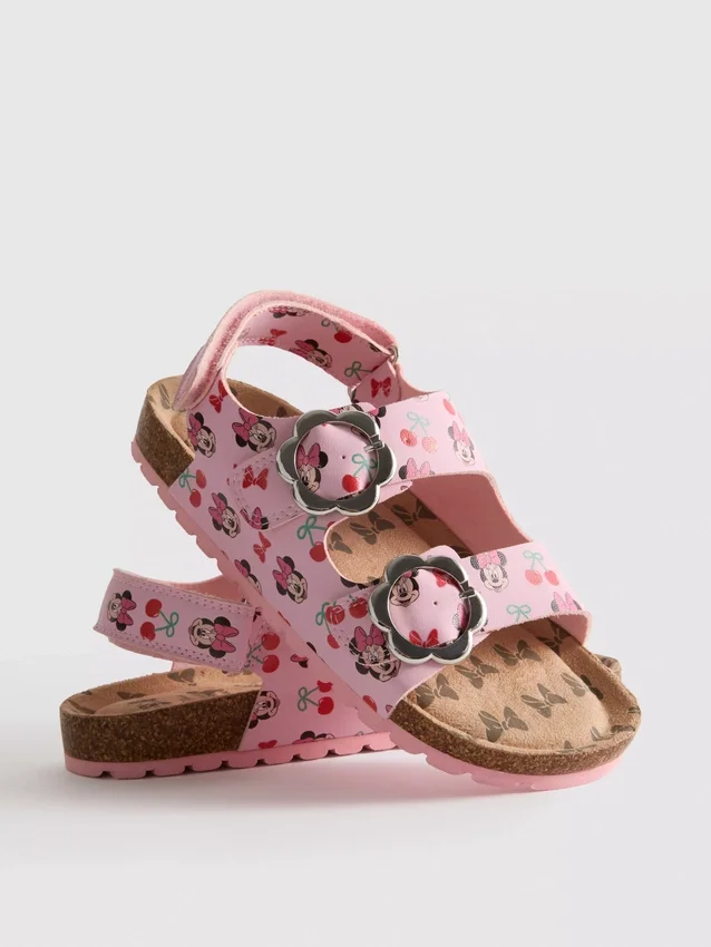 Sandalias de Disney con Minnie Mouse, correa trasera y doble hebilla