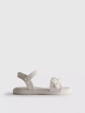 Sandalias de fiesta con flores de tul