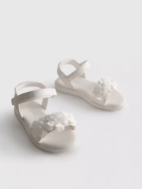 Sandalias de fiesta con flores de tul