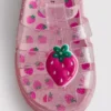 Sandalias de goma con jaula y purpurina
