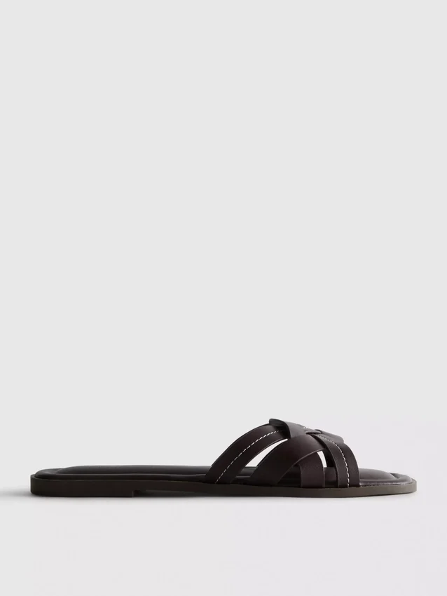 Sandalias de imitación de cuero trenzado