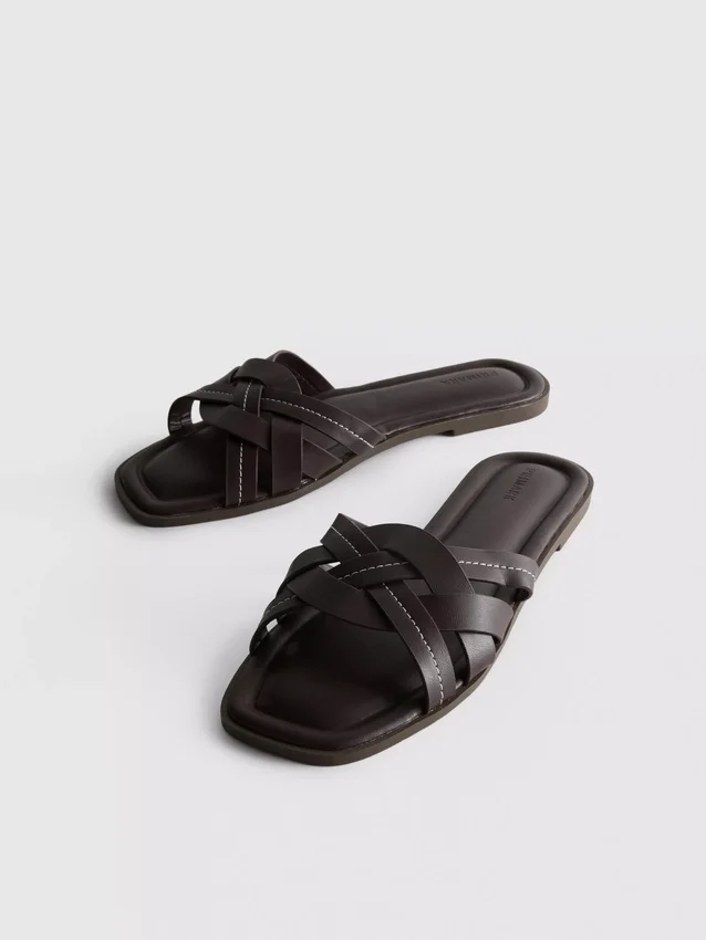 Sandalias de imitación de cuero trenzado