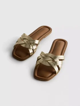 Sandalias de imitación de cuero trenzado