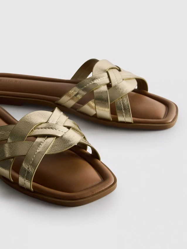 Sandalias de imitación de cuero trenzado