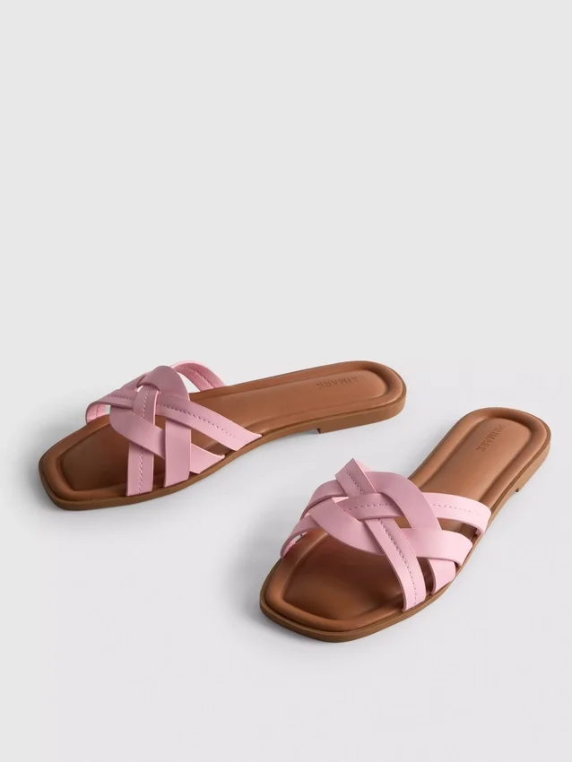 Sandalias de imitación de cuero trenzado