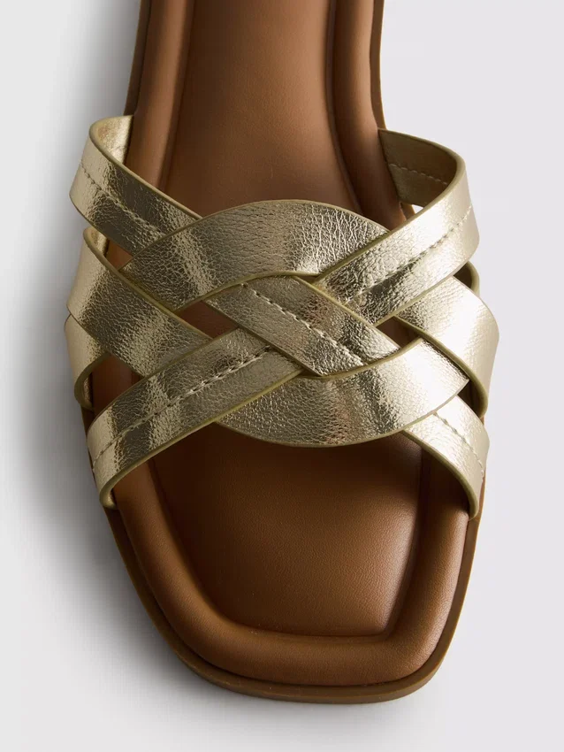 Sandalias de imitación de cuero trenzado