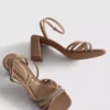 Sandalias de tacón con tiras y diamantes de imitación