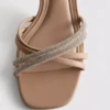 Sandalias de tacón con tiras y diamantes de imitación